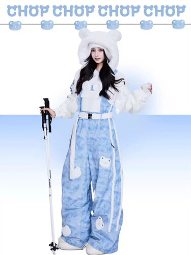 将军山雪服租赁，（小胡同款）CHOPCHOP牛仔小熊套装