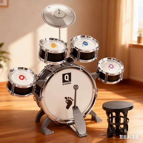 架子鼓儿童初学者宝宝多功能敲打鼓乐器男孩爵士鼓玩具女孩1 -3岁