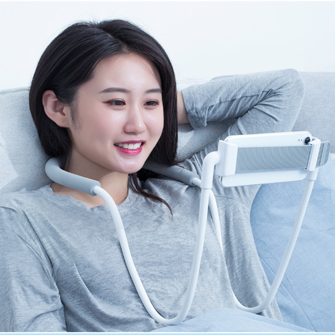 倍思挂脖懒人手机支架桌面追剧神器支撑架床上床头多功能专用可弯