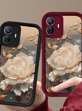 昙花盛开适用vivos50手机壳s50promini全包s30男s20Pro新款s19高级S18防摔S17曲面屏S16e潮S15天眼S12软S10