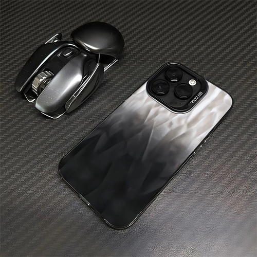 黑白皱画适用苹果16promax彩银iPhone15pro手机壳14/13/12/11磨砂