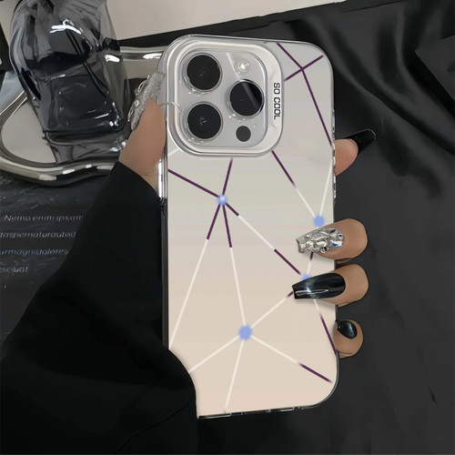 蓝点线条适用苹果16promax彩银iPhone15pro手机壳14/13/12/11磨砂