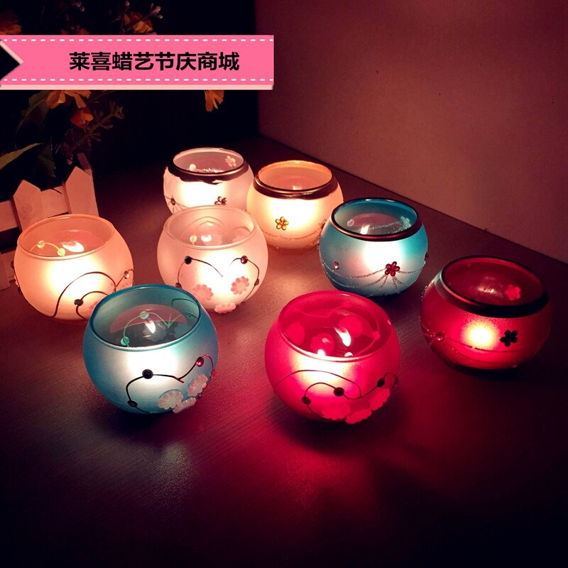 简约现代彩色磨砂创意居家防风玻璃小蜡烛台杯酒吧西餐厅欧式摆件|ruв категории Домашний быт, свеча/подсвечник, подсвечник - от Buy2taobao.com для оказания профессиональной услуги покупки агента Taobao