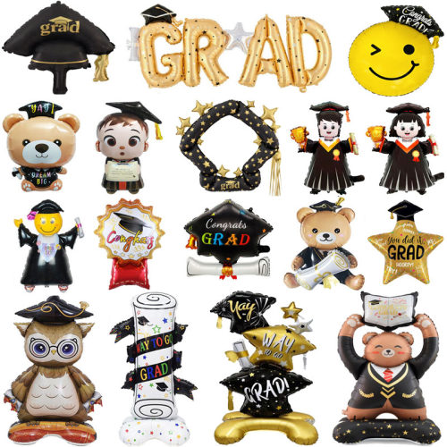 2026GRAD毕业典礼熊博士气球装饰