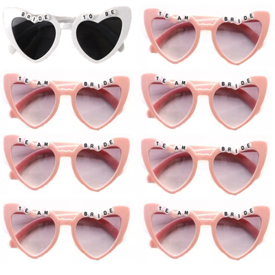 伴娘团单身派对桃心爱心婚礼眼镜