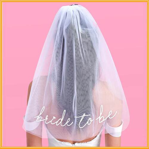Bridetobe白色字母双层新娘头纱