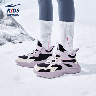 鸿星尔克童鞋冬季加绒女童中大童鞋子保暖加厚学生二棉休闲运动鞋