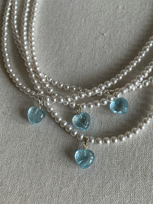 原创 /海洋之心 s925银 托帕石 施家珍珠项链