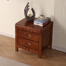 床头柜实木整装小型中式卧室家用带锁矮柜床边收纳柜