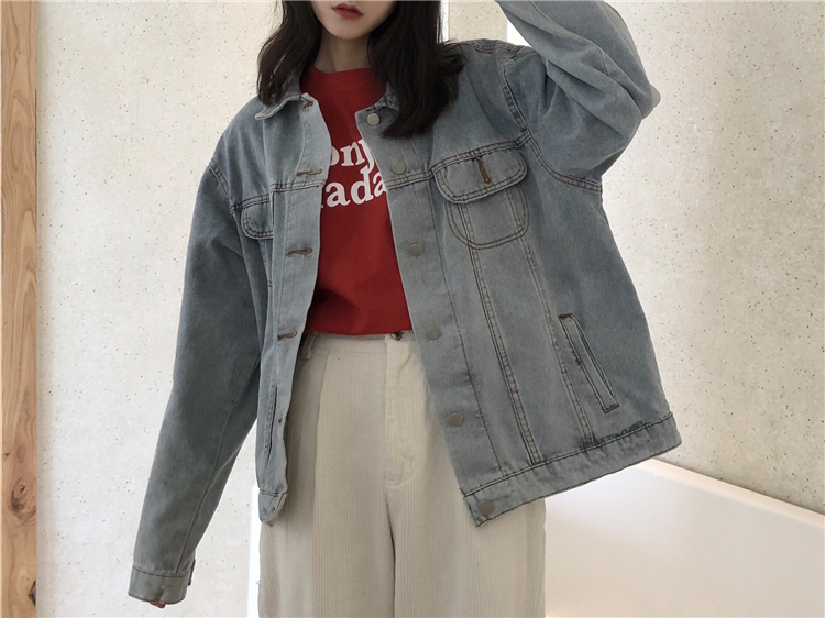 Real price hanfenggangfeng Street loose retro Harajuku trend denim jacket