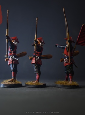 【王鲁九班 | 站姿弓足轻三人组】54mm树脂兵人棋子