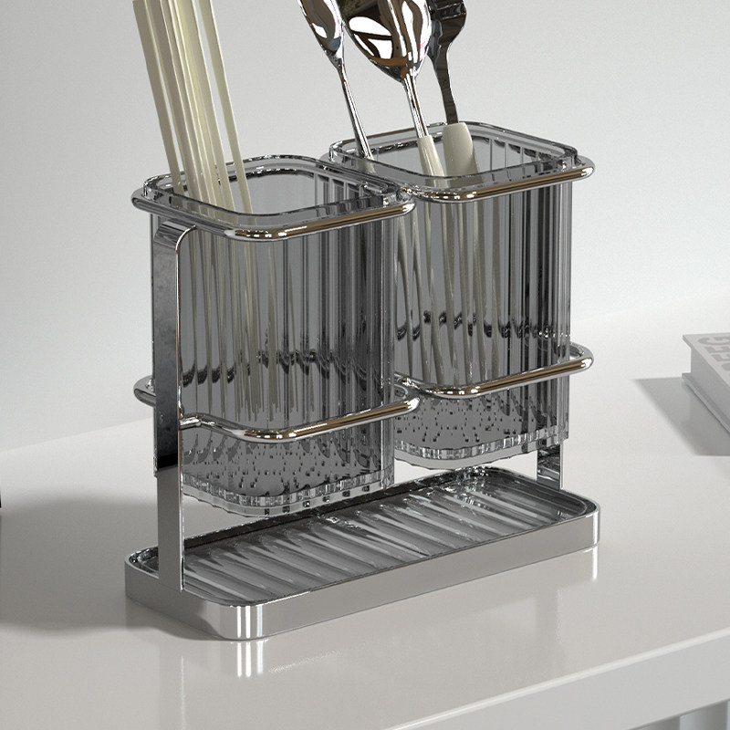 家用厨房壁挂式带沥水筷子收纳盒