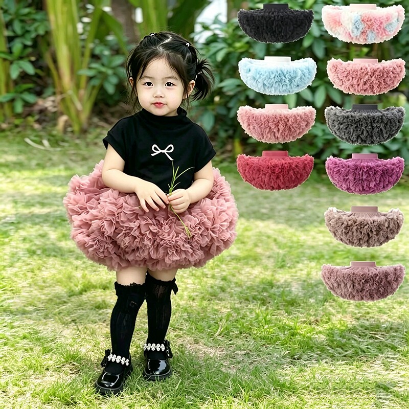tutu裙女童甜酷风芭蕾舞蹈裙加蓬加翘突突公主蓬蓬纱女孩短裙凸凸