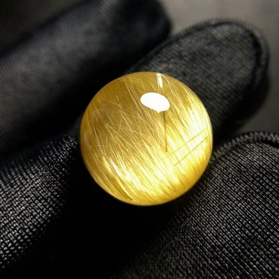 天然水晶巴西金发晶散珠男女款钛晶单珠情侣款招财金发晶手链