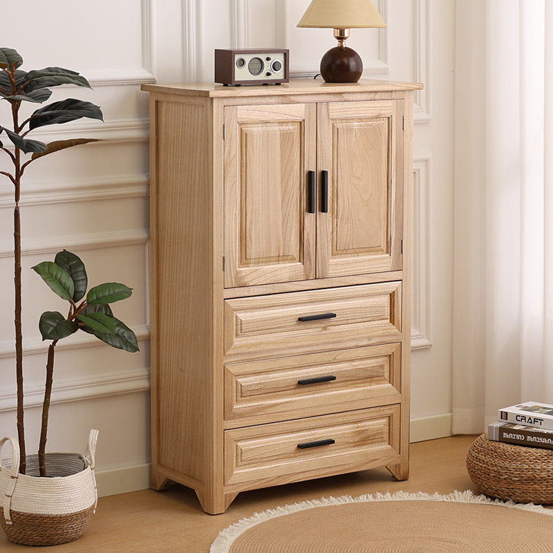 斗柜餐边柜实木美式收纳储物柜五斗柜卧室客厅靠墙置物柜酒柜复古