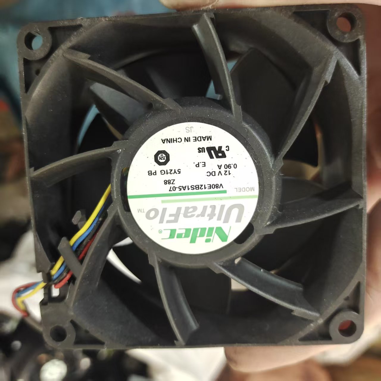 原装NIDEC V80E12BS1A5-07 12V 0.9A 8CM 8038大风量暴力散热风扇