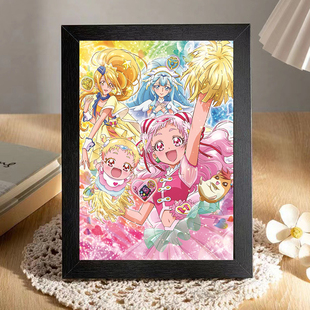 拥抱光之美少女相框动漫挂画装饰画免打孔桌面摆件摆台定制礼物