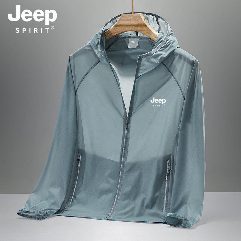 JEEP SPIRIT吉普大码防晒衣男款夏季冰丝薄款外套户外骑行皮肤衣