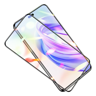 适用荣耀x50i+钢化膜华为荣耀x50i十手机膜x50i加全屏ⅹ50i新款x50ⅰx5oi玻璃5g黑边×50i保护xi五零贴膜i50x