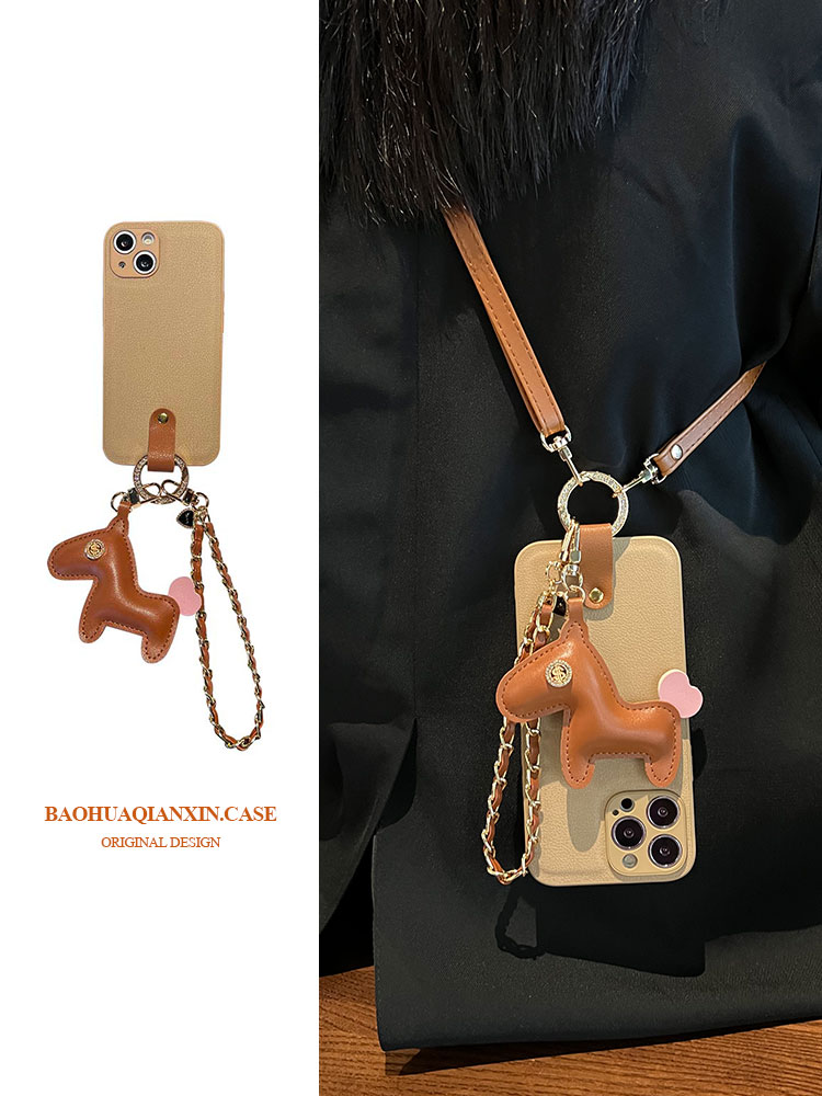 适用于苹果16promax皮质时尚女款