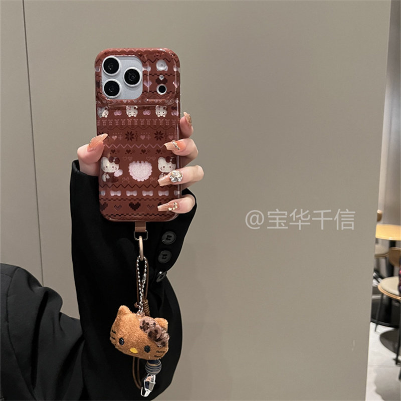 复古棕费尔岛kt适用于苹果17promax手机壳iPhone16promax高级感15pro可爱卡通14promax创意17pro韩系13防摔女,3C数码配件,手机保护套/壳,淘宝优惠券,粉丝福利购,淘宝优惠卷