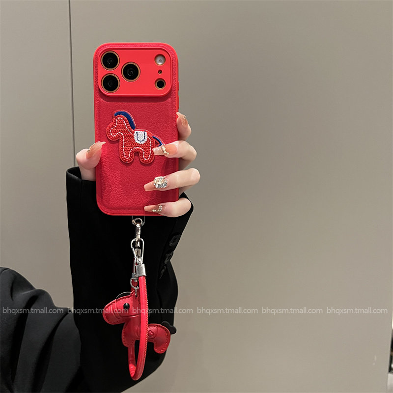 高档皮质新年红适用于苹果17promax手机壳iPhone16promax高级感15pro新年款14promax喜庆13pro马年17防摔女款,3C数码配件,手机保护套/壳,淘宝优惠券,粉丝福利购,淘宝优惠卷