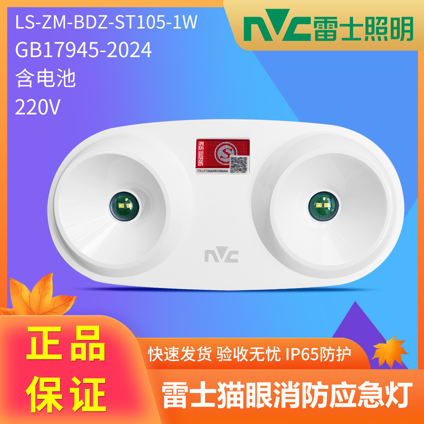 雷士双头消防应急灯220V新国标