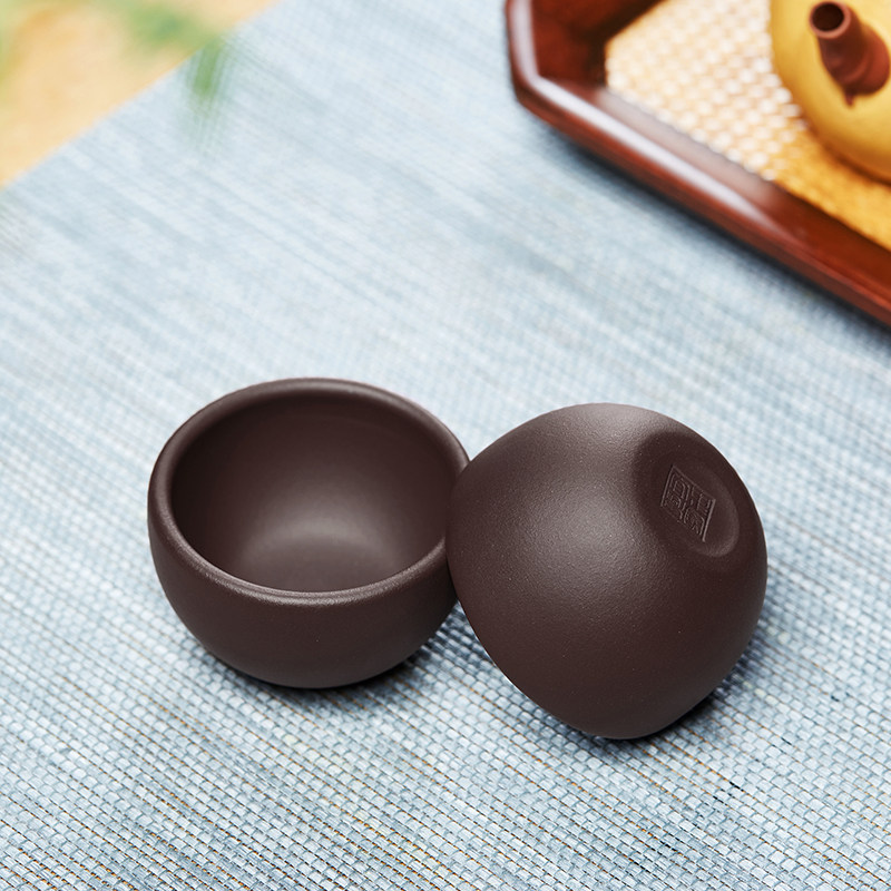 宜兴紫砂品杯原矿紫泥主人杯小茶杯品茗杯个人专用功夫茶具单杯