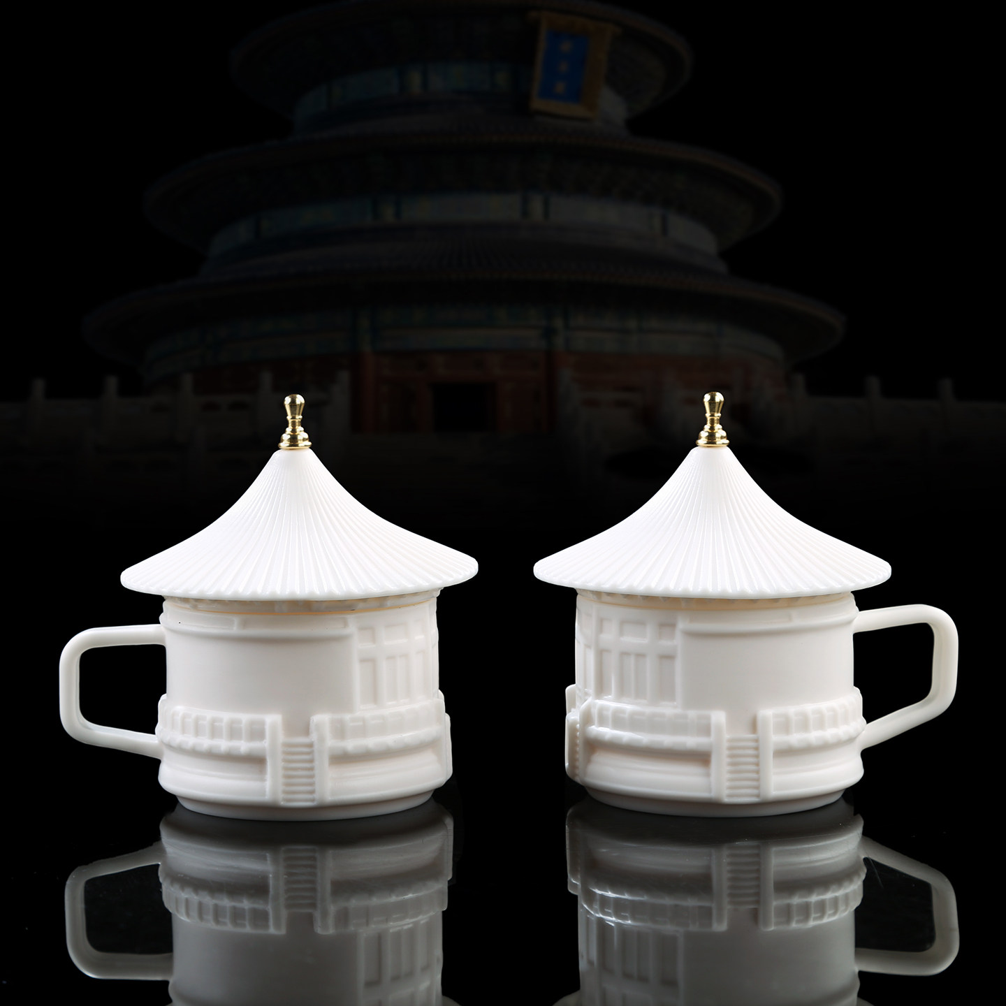 甲盏窑 李甲栈非遗茶具冰玉瓷皇宇对杯茶杯品茗杯情侣杯自用送礼