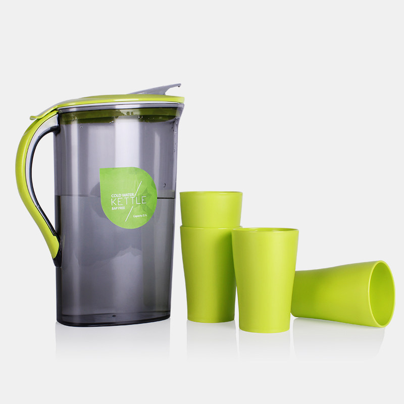 日本带盖耐热高温冷水壶套装大容量凉水壶果汁塑料扎壶茶壶水具瓶