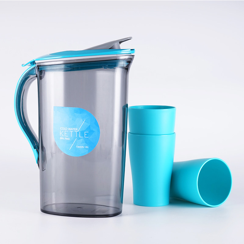 日本带盖耐热高温冷水壶套装大容量凉水壶果汁塑料扎壶茶壶水具瓶