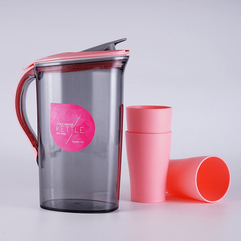 日本带盖耐热高温冷水壶套装大容量凉水壶果汁塑料扎壶茶壶水具瓶