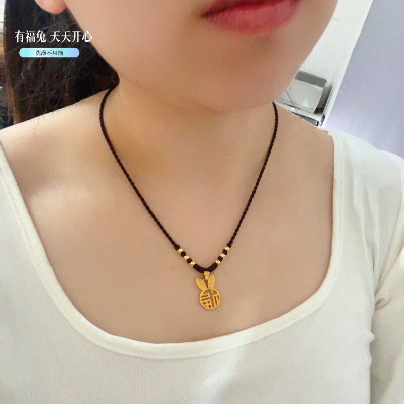 越南沙金麻花女个性项链不掉色