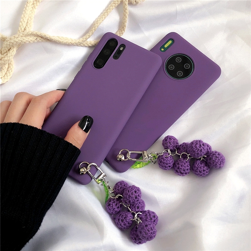 ins风香芋紫色手机壳流苏吊坠x27