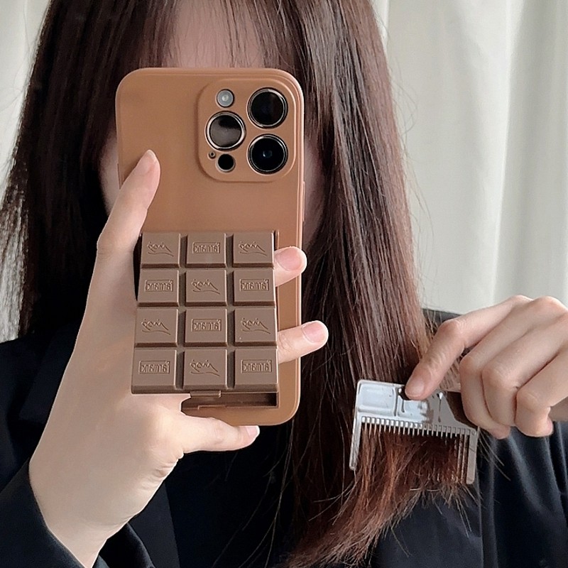 仿真巧克力镜子梳子oppo reno14pro手机壳findx8