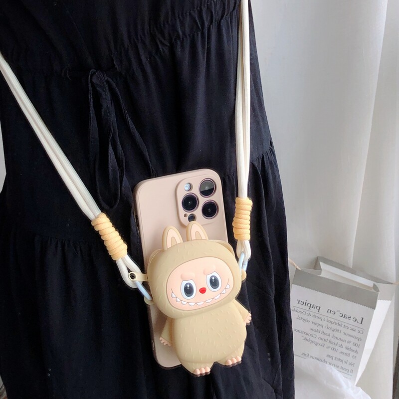 可爱拉布布零钱包三星s25ultra手机壳s23fe创意a54/a32全包a13/a53斜跨s10/s21软壳note20+挂脖挂绳s24/s23女