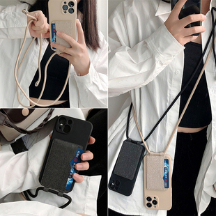 可插卡findx3 简约卡套卡包oppo x5pro 8pro findx6手机壳斜跨reno7 r15女a93保护套reno9 个性 6全包r17