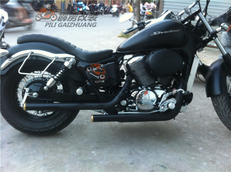 2016 honda shadow本田沙都400-750改装复古排气管纯正马蹄声直排