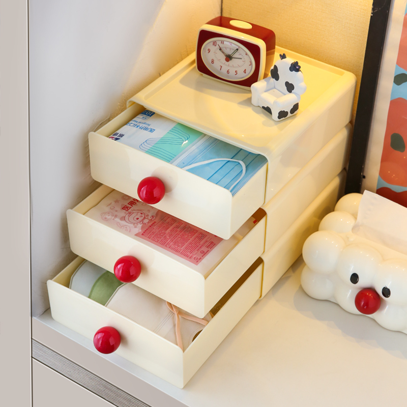 多巴胺玄关口罩收纳盒抽屉式