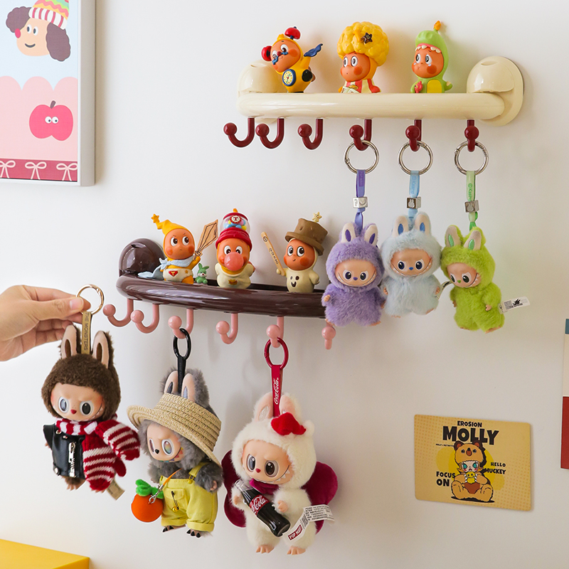 适用泡泡玛特搪胶盲盒吸盘置物架