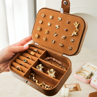 旅行便携首饰盒高档精致手饰包戒指项链耳钉耳饰黄金饰品收纳盒子