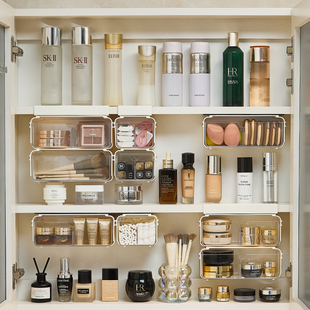 镜柜收纳盒卫生间柜下抽屉式 壁挂洗手间浴室柜内化妆品分层置物架