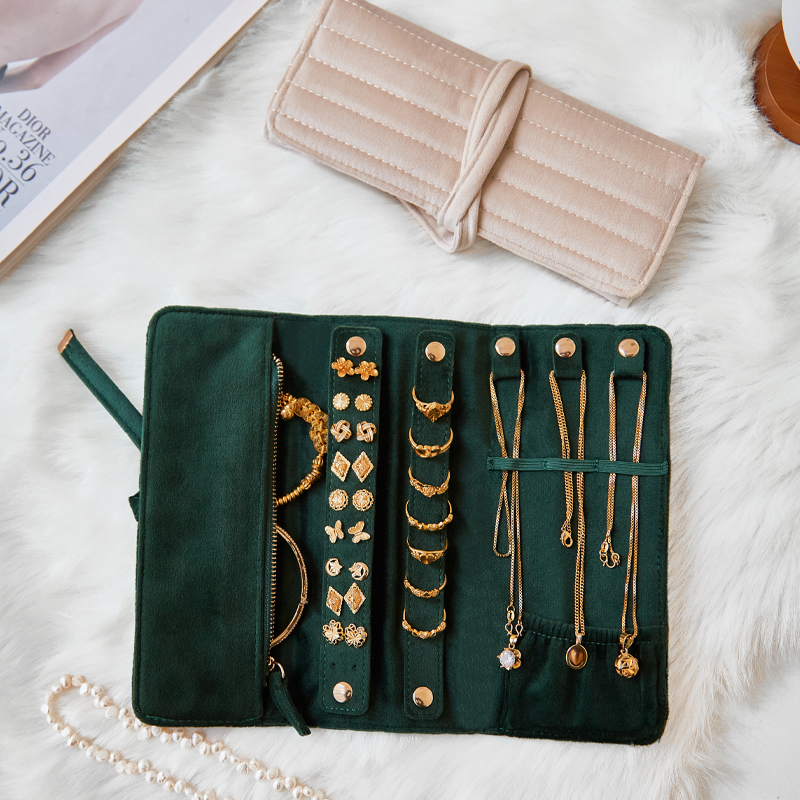 细腻天鹅绒！首饰收纳包首饰袋卷