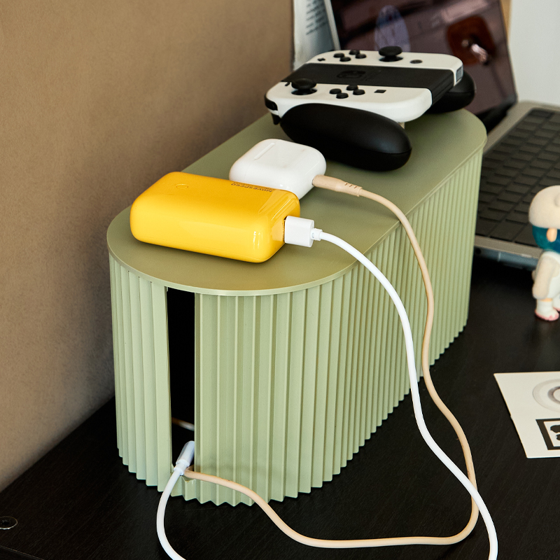 高颜值~插线排插排桌面收纳盒