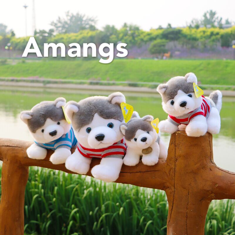 正版哈士奇狗狗公仔毛绒玩具小狗