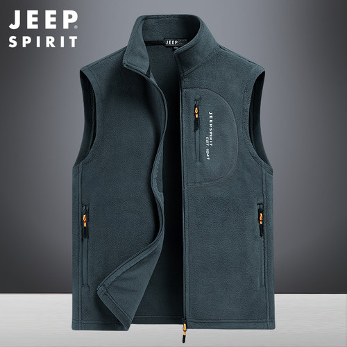 吉普摇粒绒马甲男士秋冬款宽松