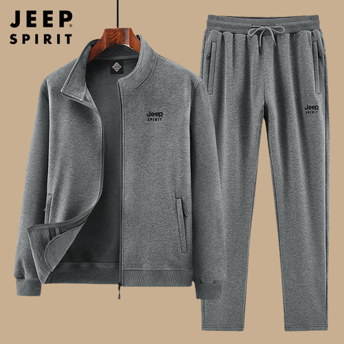 吉普JEEP纯棉运动套装男春秋新款