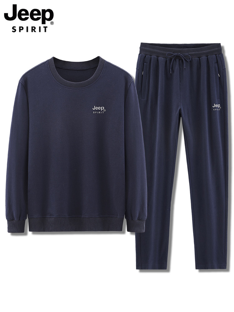 JEEP JEEP 중노인 운동복 운동복 남성 봄 신작 중년 아빠 순면 캐주얼 운동복