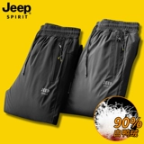 Jeep, джип с пухом, мужские зимние утепленные штаны для отдыха, подходят для носки на улице, для среднего возраста, утиный пух