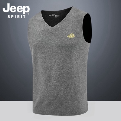 吉普德绒背心男士秋冬新款打底衫